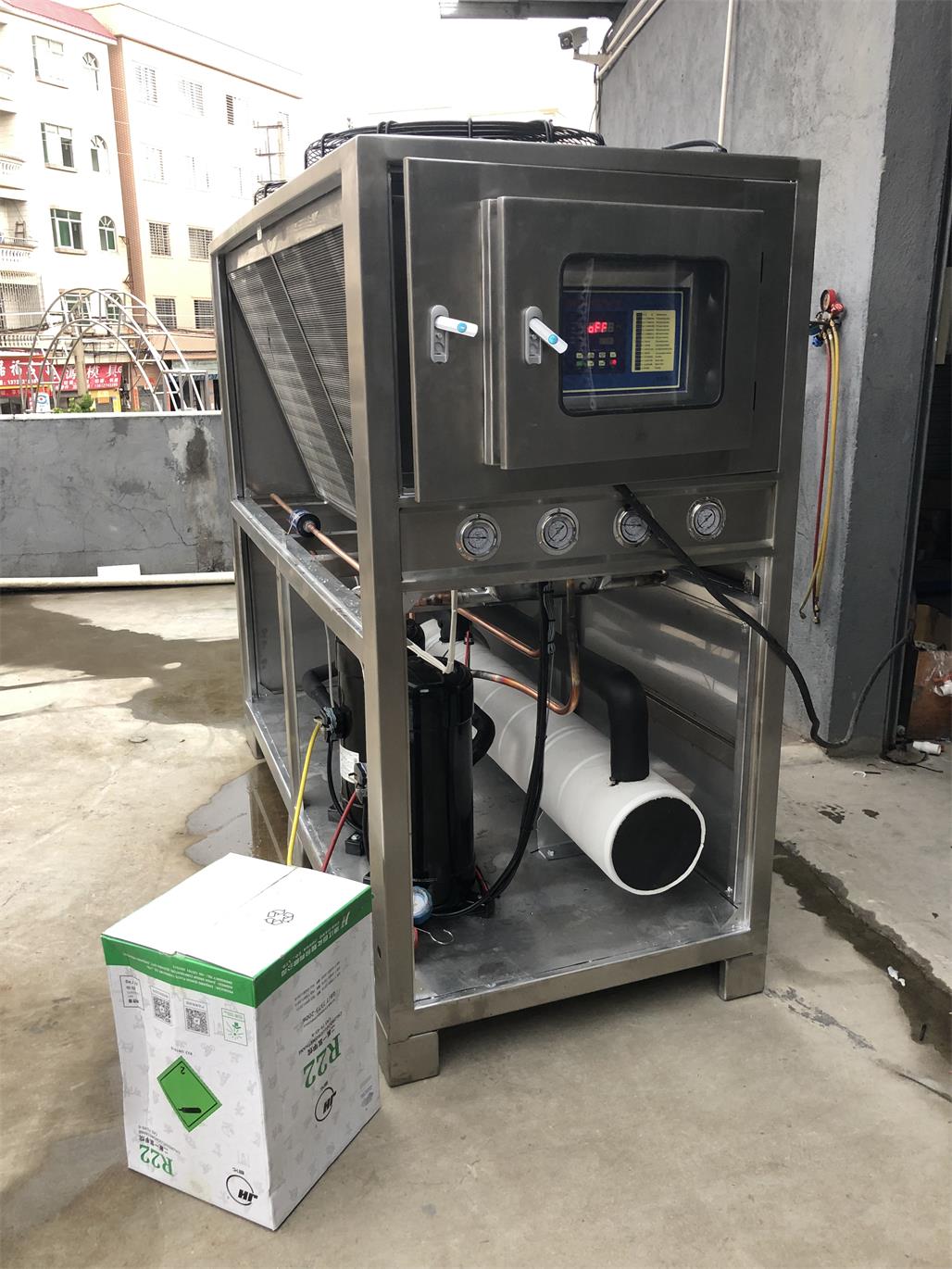 20HP Steel Aeris refrigeratum Testa et Tube Chiller